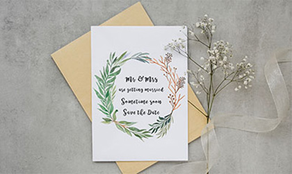 Wedding invitations designed by Kimberley Web Design