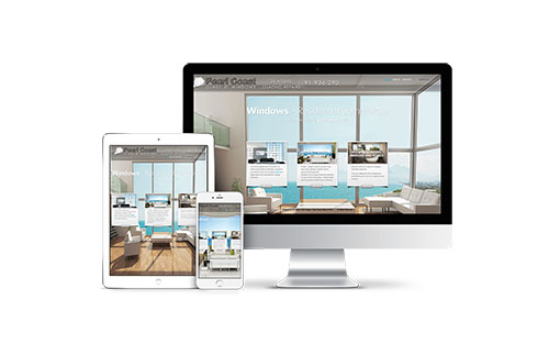 Pearlcoast Glass and Windows Website designed by Kimberley Web Design