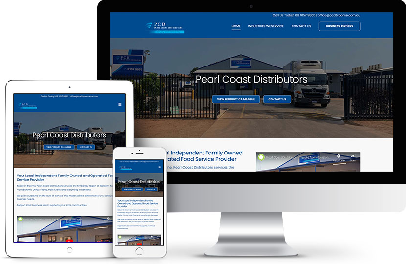 Pearl Coast Distributors website designed by Kimberley Web Design