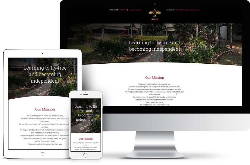 NWSIL Responsive Layout-830 North West Supported Independent Living website designed by Kimberley Web Design
