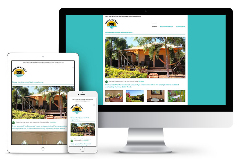 Coconutz-BnB-website Coconutz B n B website portfolio for Kimberley Web Design